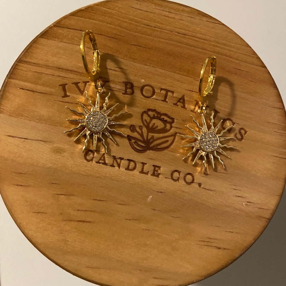 18K Gold Plated Sun Earrings